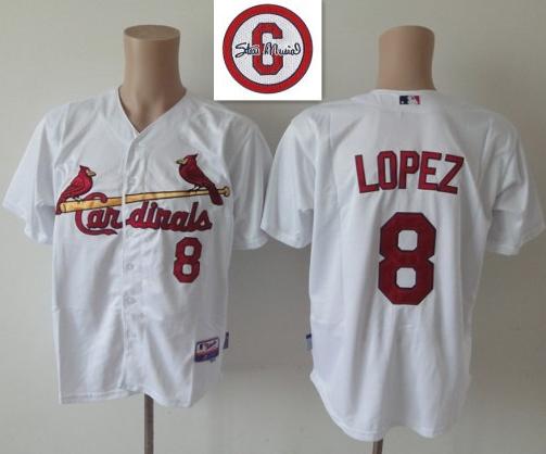 Cheap St.Louis Cardinals 8 Felipe Lopez White Cool Base MLB Jersey 6# Patch For Sale