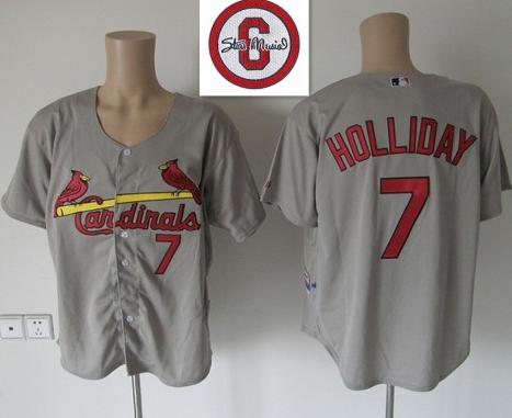 Cheap St.Louis Cardinals 7 Matt Holliday Grey Cool Base MLB Jersey 6# Patch For Sale