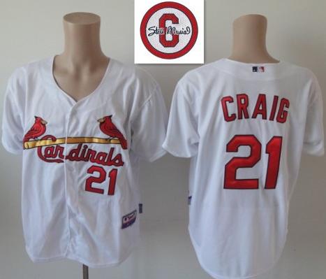 St.Louis Cardinals 21 Allen Craig White Cool Base MLB Jersey 6# Patch St.Louis Cardinals 21 Allen Craig White Cool Base MLB Jersey 6# Patch