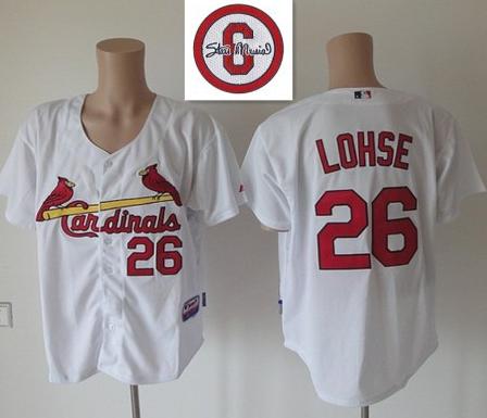 Cheap St.Louis Cardinals 26 Kyle Lohse White Cool Base MLB Jersey 6# Patch For Sale