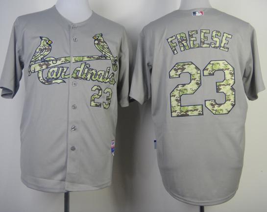 Cheap St.Louis Cardinals 23 David Freese 2013 USMC Grey Cool Base MLB Jersey Camo Number For Sale