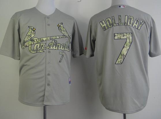 Cheap St.Louis Cardinals 7 Matt Holliday Grey Cool Base MLB Jersey Camo Number For Sale