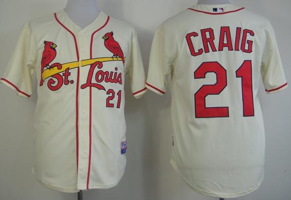 Cheap St.Louis Cardinals 21 Allen Craig Cream MLB Baseball Jerseys For Sale