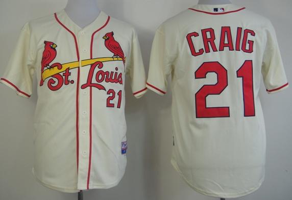St.Louis Cardinals 21 Allen Craig Cream MLB Baseball Jerseys St.Louis Cardinals 21 Allen Craig Cream MLB Baseball Jerseys