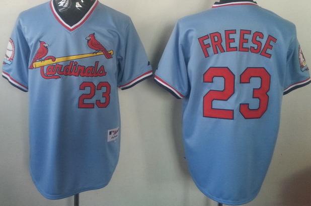 Cheap St.Louis Cardinals 23 David Freese Blue Throwback Jerseys For Sale