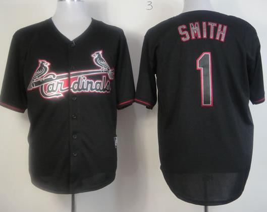 Cheap St.Louis Cardinals 1 Ozzie Smith Black Fashion MLB Jerseys For Sale