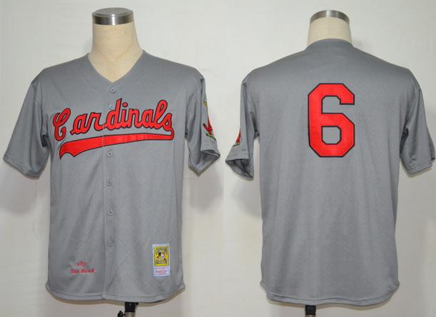 Cheap St.Louis Cardinals 6 Stan Musial Grey M&N MLB Jerseys For Sale