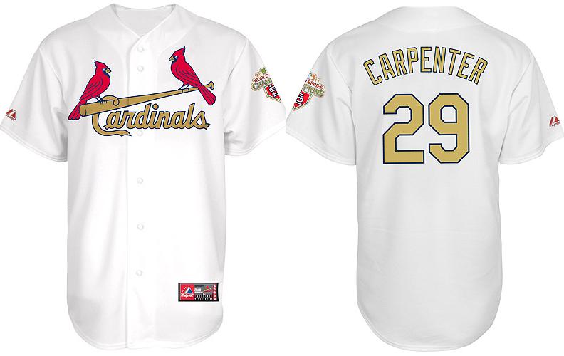 Cheap St.Louis Cardinals 29# Chris Carpenter 2012 Commemorative Gold Jersey w2011 World Series Champions Patch For Sale