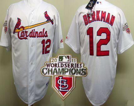 Cheap St.Louis Cardinals 12 Lance Berkman White 2011 World Series Champions Jersey For Sale