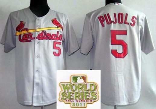 Cheap St.Louis Cardinals 5 Albert Pujols Grey 2011 World Series Fall Classic MLB Jerseys For Sale