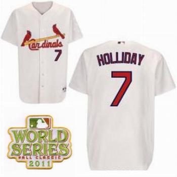 Cheap St.Louis Cardinals 7 Holliday White 2011 World Series Fall Classic MLB Jerseys For Sale