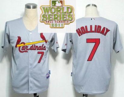 Cheap St.Louis Cardinals 7 HOLLIDAY Grey 2011 World Series Fall Classic MLB Jerseys For Sale