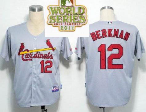 Cheap St.Louis Cardinals 12 Berkman Grey 2011 World Series Fall Classic MLB Jerseys For Sale
