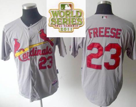 Cheap St.Louis Cardinals 23 Freese Grey 2011 World Series Fall Classic MLB Jerseys For Sale