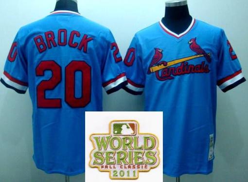 Cheap St.Louis Cardinals 20 BROCK Blue 2011 World Series Fall Classic MLB Jerseys For Sale