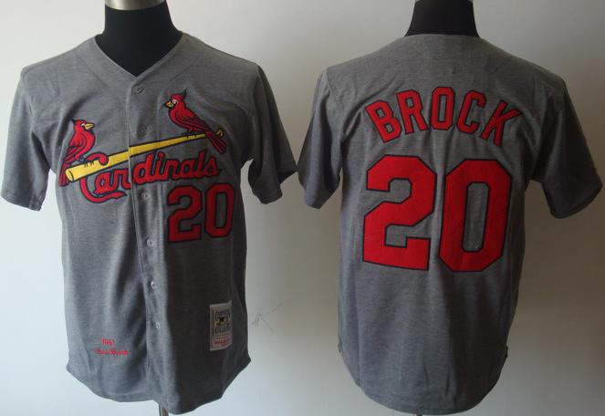 St.Louis Cardinals 20 Lou Brock Grey M&N MLB Jerseys
