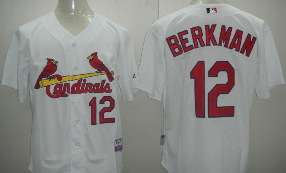 Cheap St.Louis Cardinals 12 BERKMAN White MLB Jerseys For Sale