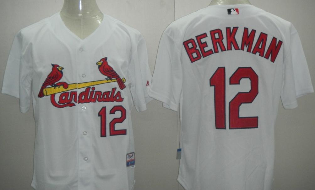 St.Louis Cardinals 12 BERKMAN White MLB Jerseys