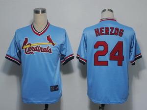 Cheap St.Louis Cardinals 24 Herzog Blue Throwback Jersey For Sale