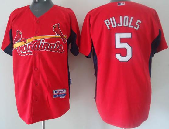 Cheap St.Louis Cardinals 5 Pujols Red Throwback Jersey For Sale