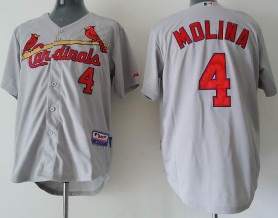 Cheap St.Louis Cardinals 4 Molina Grey MLB Jerseys For Sale