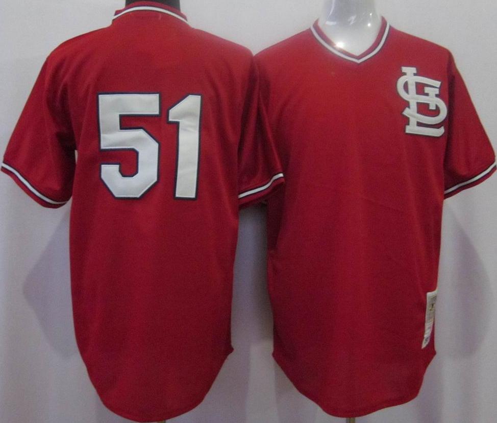 Cheap St.Louis Cardinals 51 Willie McGee 1985 M&N Red Jersey For Sale