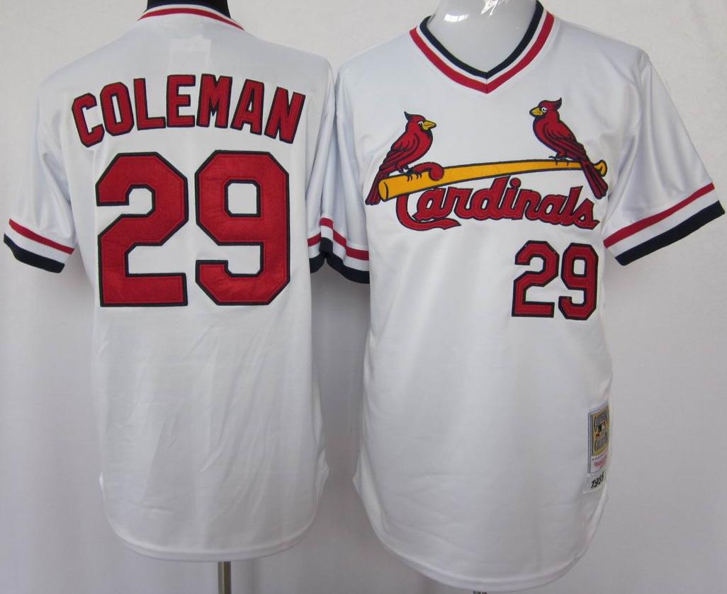 Cheap St.Louis Cardinals 29 Vince Coleman 1985 M&N White Jersey For Sale