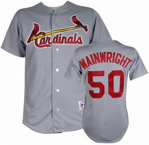 Cheap St.Louis Cardinals 50 Wainwright Grey Jersey For Sale