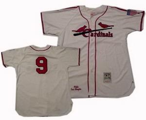 St.Louis Cardinals 9 Enos Slaughter throwback Cream jerseys
