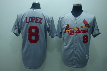 St. Louis Cardinals 8 lopez grey jerseys St. Louis Cardinals 8 lopez grey jerseys