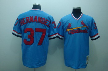 St. Louis Cardinals 37 Keith hernandez blue jerseys Mitchell and ness