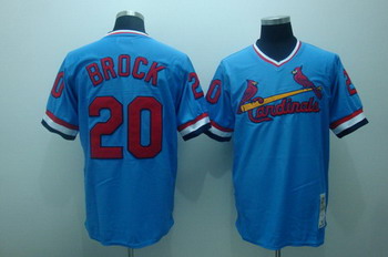 Cheap St. Louis Cardinals 20 brock blue jerseys Mitchell and ness For Sale
