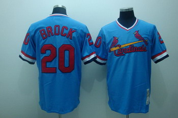 St. Louis Cardinals 20 brock blue jerseys Mitchell and ness