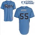 Tampa Bay Rays 55# Matt Moore light blue cool base jerseys