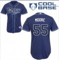 Tampa Bay Rays 55# Matt Moore Dark blue cool base jerseys