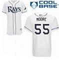Tampa Bay Rays 55# Matt Moore White cool base jerseys