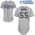 Cheap Tampa Bay Rays 55# Matt Moore grey cool base jerseys For Sale