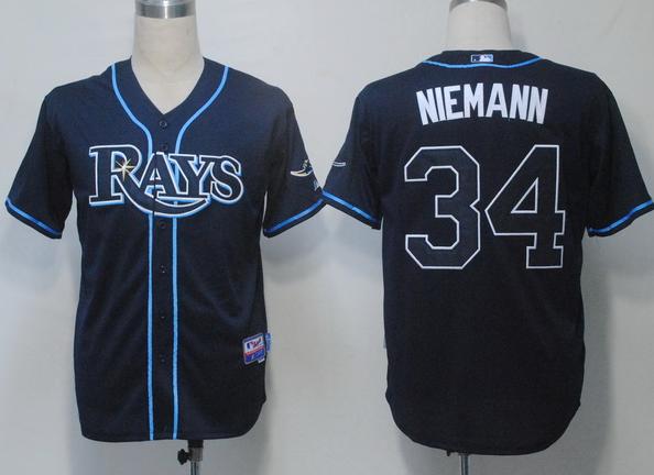 Cheap Tampa Bay Rays 34 Niemann Dark Blue Cool Base MLB Jerseys For Sale