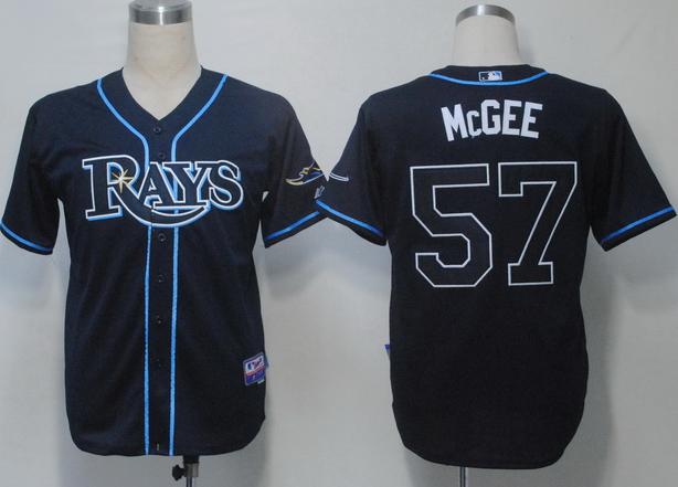 Tampa Bay Rays 57 Mcgee Dark Blue Cool Base MLB Jerseys