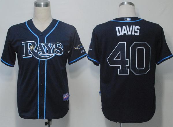 Tampa Bay Rays 40 Davis Dark Blue Cool Base MLB Jerseys
