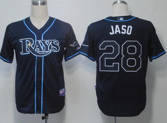 Tampa Bay Rays 28 Jaso Dark Blue Cool Base MLB Jerseys