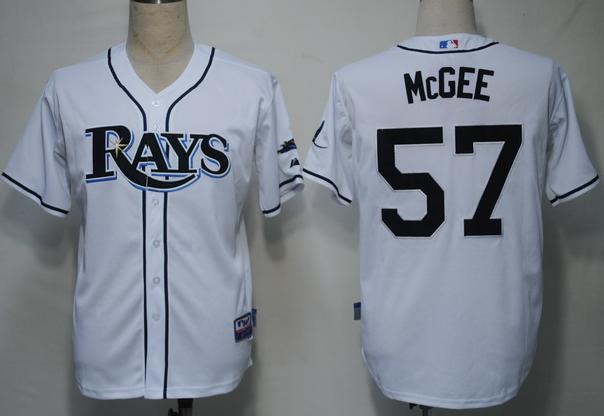 Cheap Tampa Bay Rays 57 Mcgee White Cool Base MLB Jersey For Sale