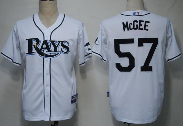 Tampa Bay Rays 57 Mcgee White Cool Base MLB Jersey