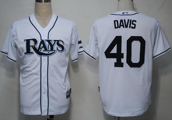 Cheap Tampa Bay Rays 40 Davis White Cool Base MLB Jersey For Sale