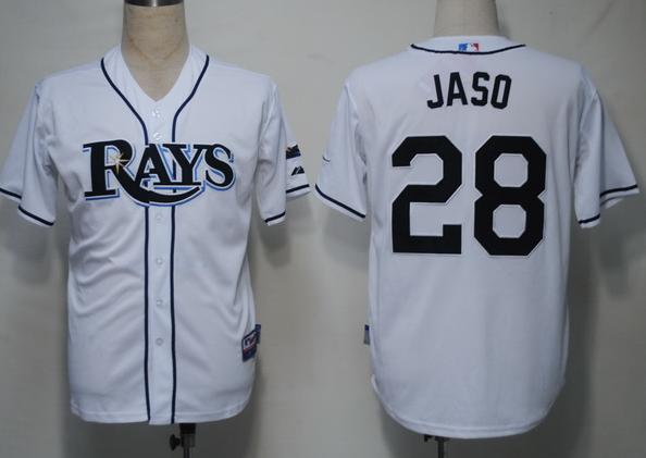 Cheap Tampa Bay Rays 28 Jaso White Cool Base MLB Jersey For Sale