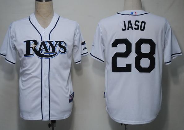 Tampa Bay Rays 28 Jaso White Cool Base MLB Jersey