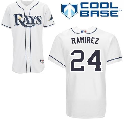 Tampa Bay Rays 24 Manny Ramirez white Cool Base Jersey