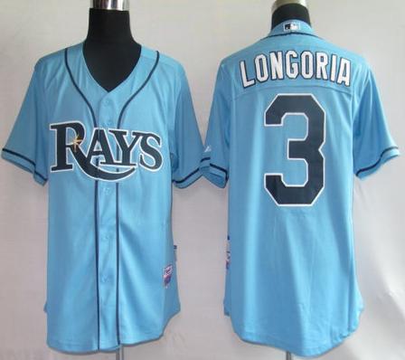 Cheap Tampa Bay Rays 3 Longoria Light Blue MLB Jersey For Sale