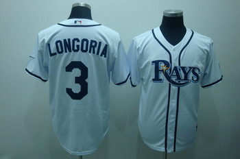 Tampa Bay Rays 3 Evan Longoria White Jerseys
