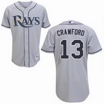 Cheap Tampa Bay Rays 13 Carl Crawford Grey Jersey For Sale